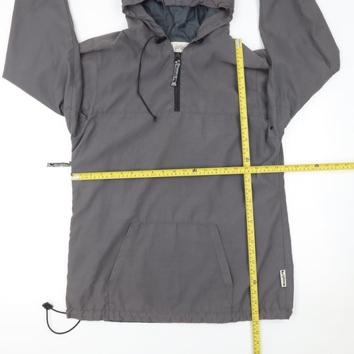Wrangler Men's Grey Hooded Anorak Jacket Size L Outdoor Casual