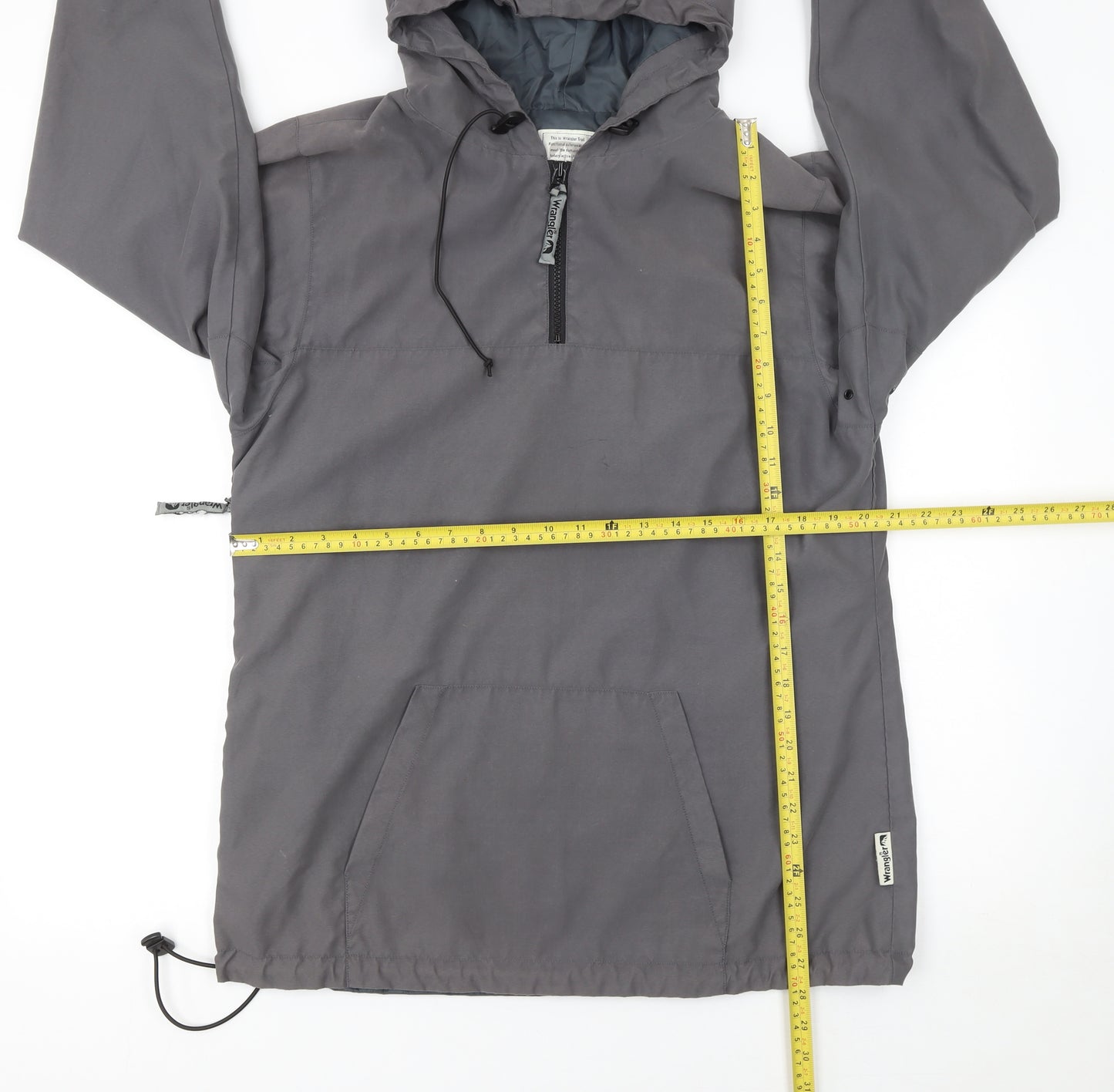 Wrangler Men's Grey Hooded Anorak Jacket Size L Outdoor Casual