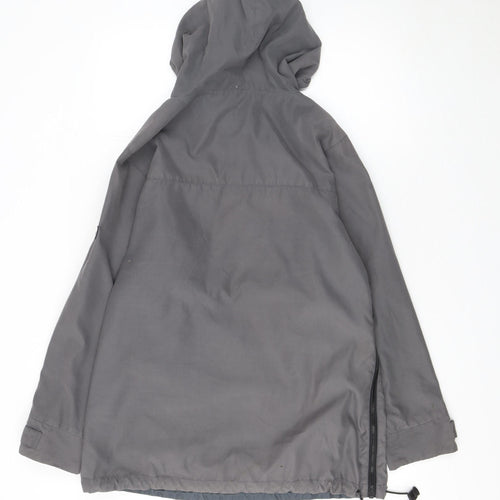 Wrangler Men's Grey Hooded Anorak Jacket Size L Outdoor Casual
