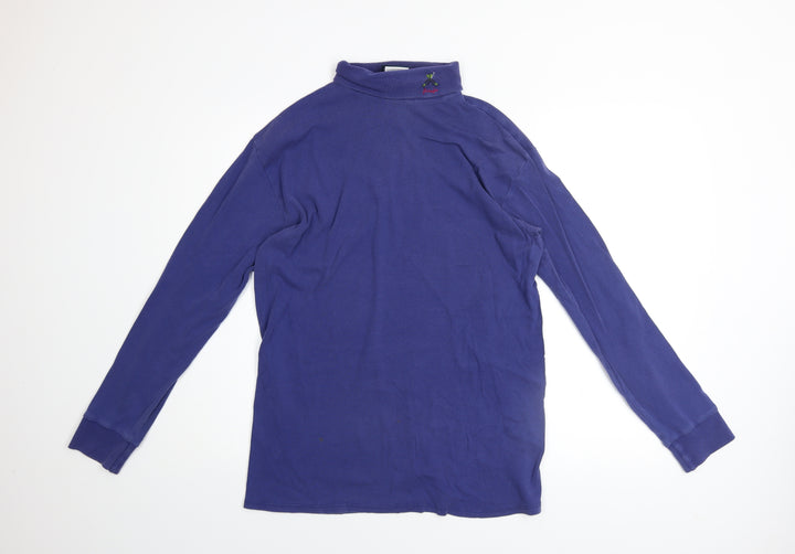 Pringle Men’s Blue Cotton High Neck Sweatshirt XL Vintage Style