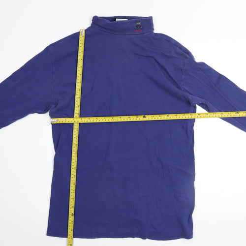 Pringle Men’s Blue Cotton High Neck Sweatshirt XL Vintage Style
