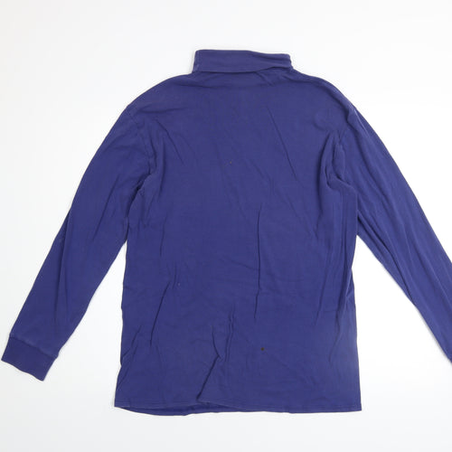Pringle Men’s Blue Cotton High Neck Sweatshirt XL Vintage Style