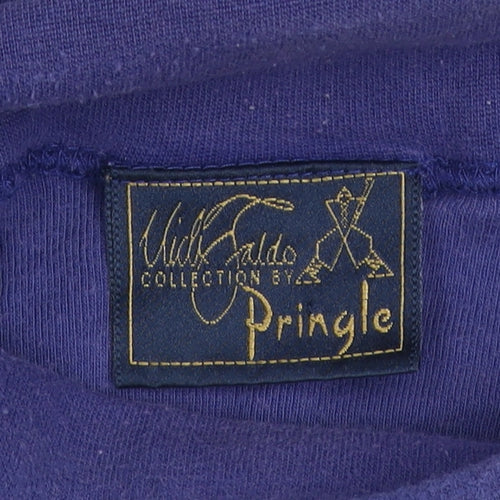 Pringle Men’s Blue Cotton High Neck Sweatshirt XL Vintage Style