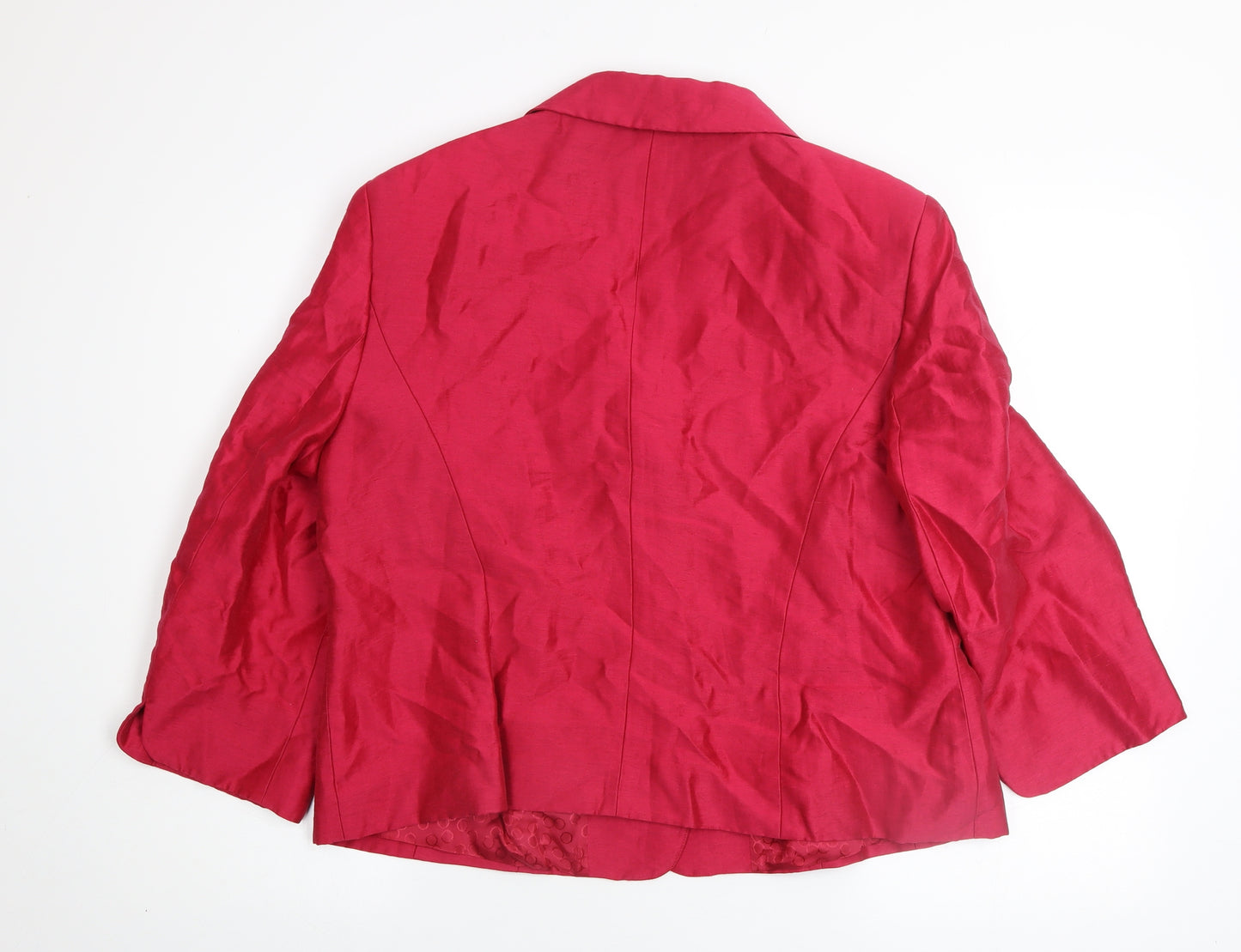 CC Women’s Red Linen Blend Blazer Size 18 Classic Lined Jacket