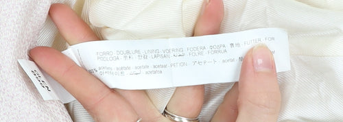 Zara Women Pink Cotton Blend Lined Double Breasted Blazer Size L