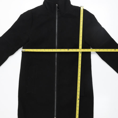 Jacqueline de Yong Womens Black Mid-Length Zip Coat Size S