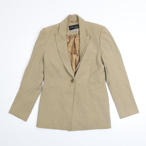 Principles Petite Beige Single-Breasted Blazer Jacket Size 10