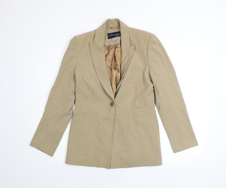 Principles Petite Beige Single-Breasted Blazer Jacket Size 10