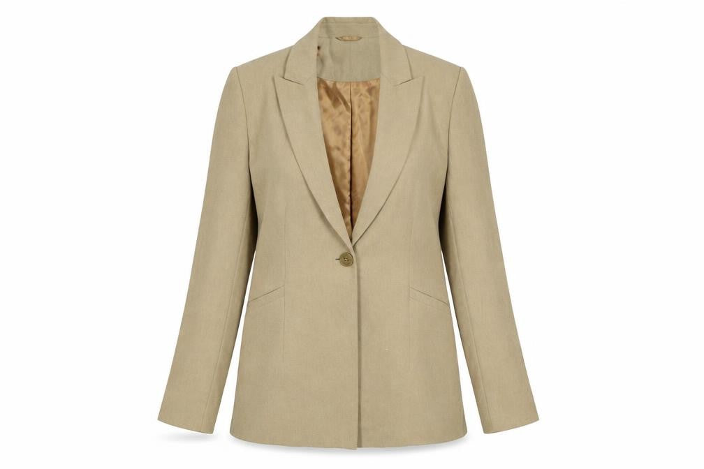 Principles Petite Beige Single-Breasted Blazer Jacket Size 10