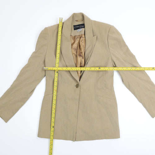 Principles Petite Beige Single-Breasted Blazer Jacket Size 10