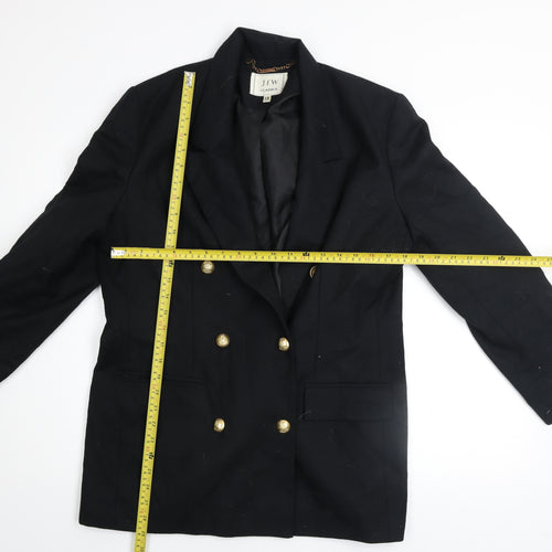 JFW Classics Womens Black Wool Blazer Size 14 Double Breasted Smart Jacket