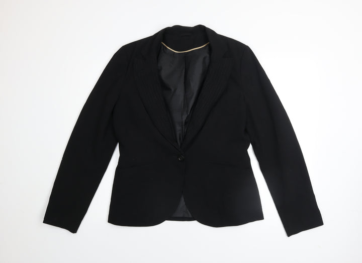 Dorothy Perkins Women Black Size 14 Classic Single-Breasted Blazer