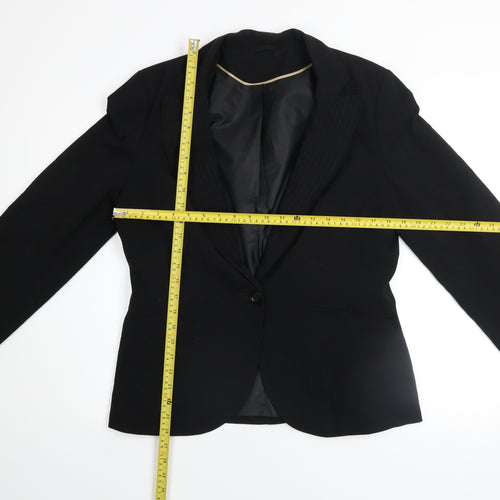 Dorothy Perkins Women Black Size 14 Classic Single-Breasted Blazer