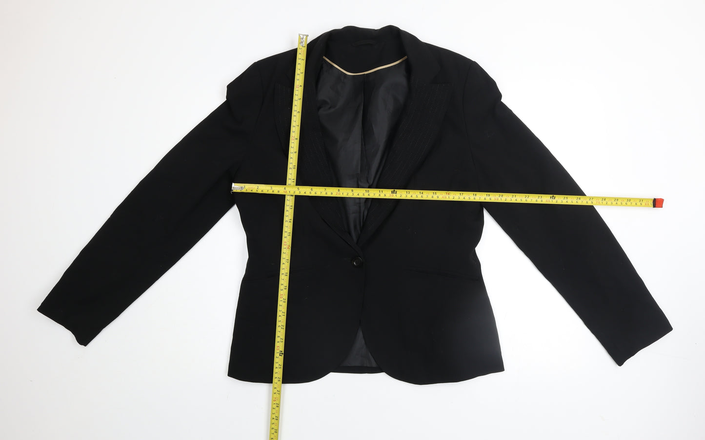 Dorothy Perkins Women Black Size 14 Classic Single-Breasted Blazer
