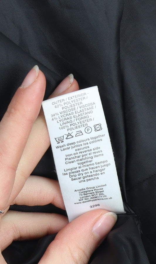 Dorothy Perkins Women Black Size 14 Classic Single-Breasted Blazer