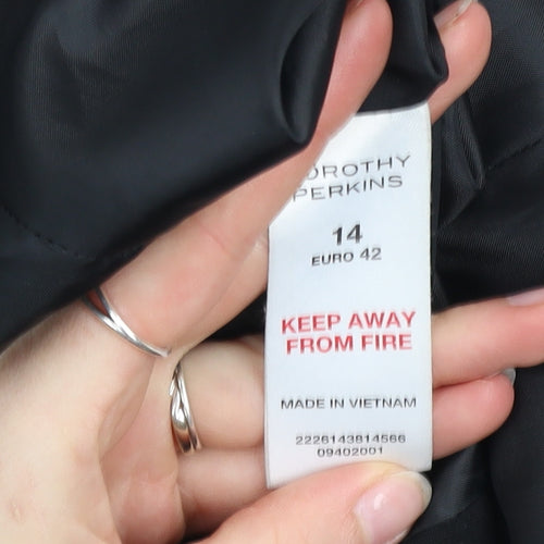 Dorothy Perkins Women Black Size 14 Classic Single-Breasted Blazer