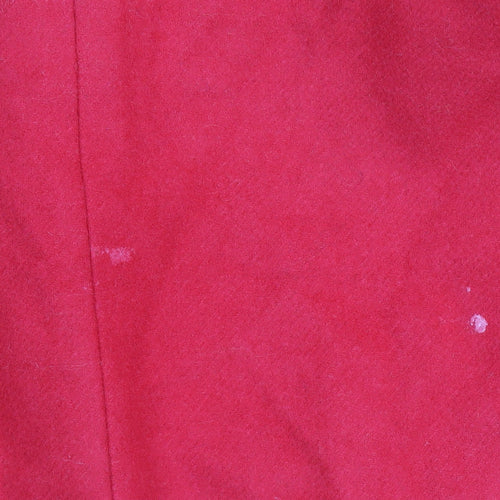 Zara Basic Women's Red Long Overcoat Size 12 Classic Lined