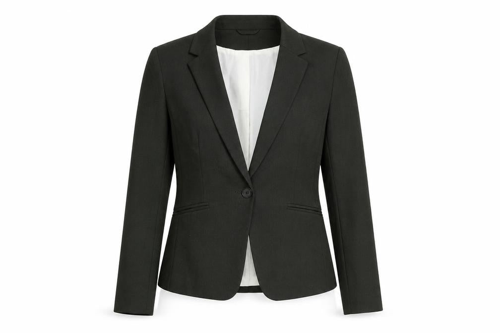 H&M Women’s Black Single-Breasted Blazer UK 8 Classic Fit Jacket