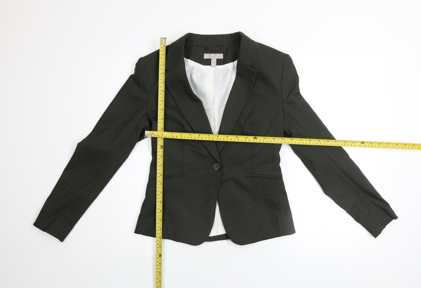 H&M Women’s Black Single-Breasted Blazer UK 8 Classic Fit Jacket
