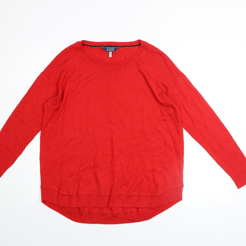 Joules Womens Red Crew Neck Long Sleeve Pullover Jumper Size 2XS