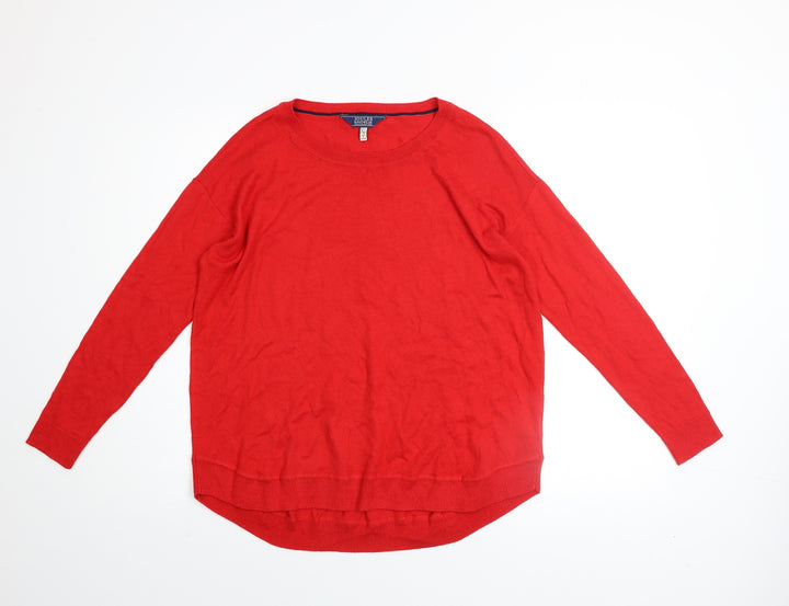 Joules Womens Red Crew Neck Long Sleeve Pullover Jumper Size 2XS