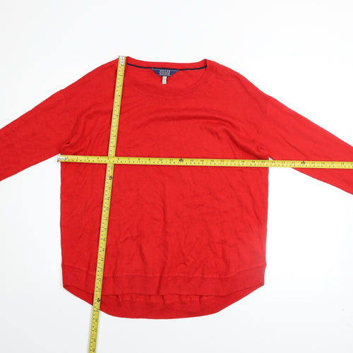 Joules Womens Red Crew Neck Long Sleeve Pullover Jumper Size 2XS