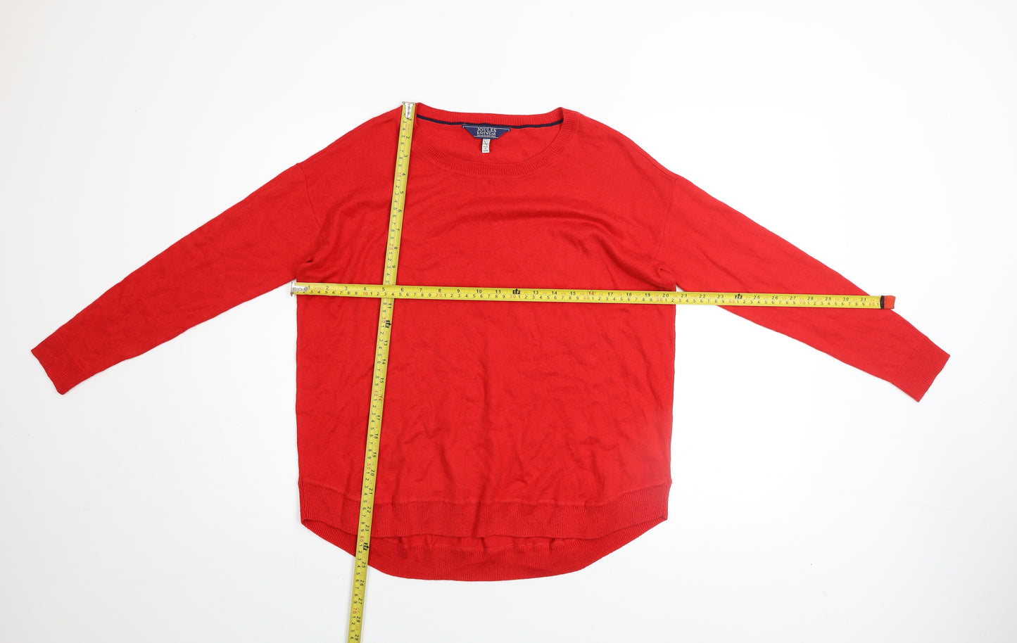 Joules Womens Red Crew Neck Long Sleeve Pullover Jumper Size 2XS
