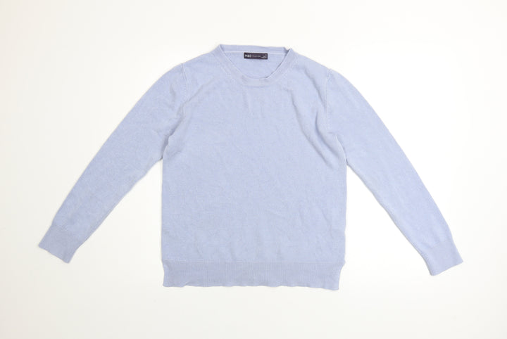 Marks and Spencer Women Blue Size 12 Crew Neck Acrylic Jumper