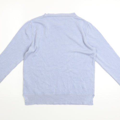 Marks and Spencer Women Blue Size 12 Crew Neck Acrylic Jumper