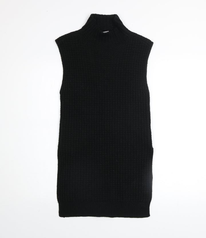 Vero Moda Women’s Black Sleeveless Mock Neck Knit Jumper Size S