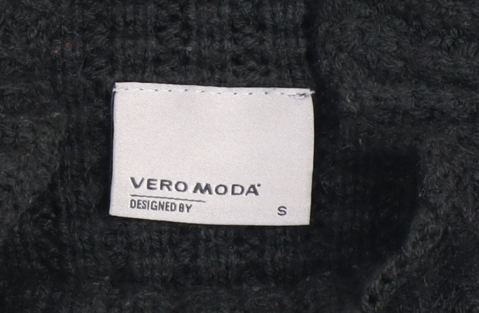 Vero Moda Women’s Black Sleeveless Mock Neck Knit Jumper Size S