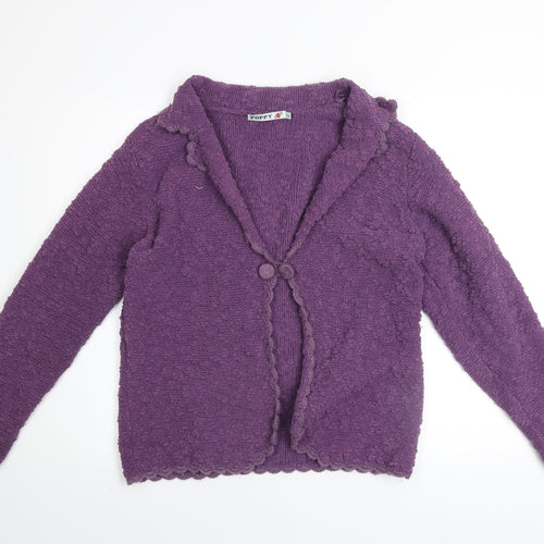 Poppy Womens Purple Knit Button Cardigan UK 12 Long Sleeve