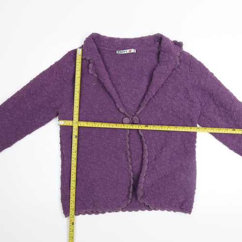 Poppy Womens Purple Knit Button Cardigan UK 12 Long Sleeve