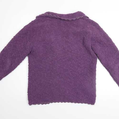 Poppy Womens Purple Knit Button Cardigan UK 12 Long Sleeve