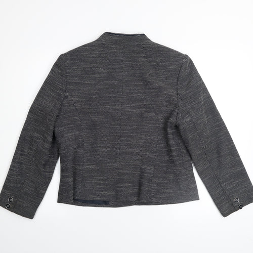 CC Women's Grey Tweed Blazer Size 14 Classic Lined Jacket
