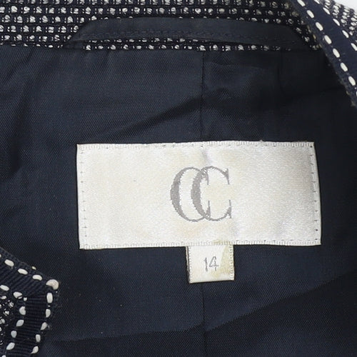 CC Women's Grey Tweed Blazer Size 14 Classic Lined Jacket