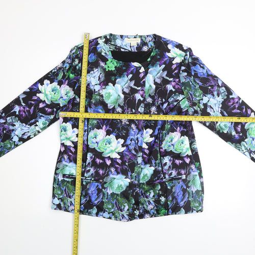 Monsoon Womens Multicoloured Floral Blazer Size 14 Lined Jacket