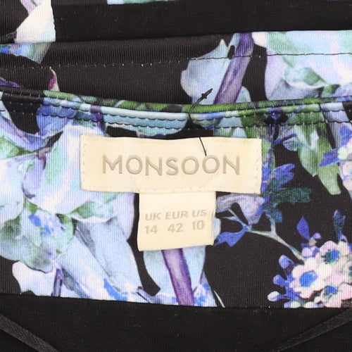Monsoon Womens Multicoloured Floral Blazer Size 14 Lined Jacket