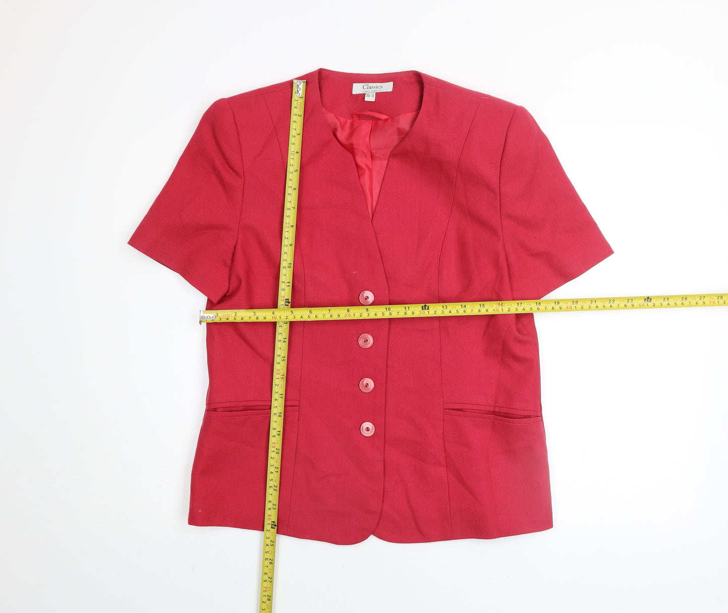 Classics First Avenue Womens Red Short Sleeve Blazer UK 12