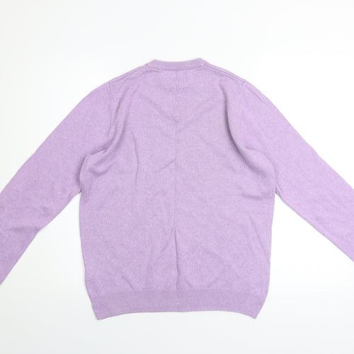 Marks and Spencer Men’s Purple V-Neck Cotton Jumper Size S