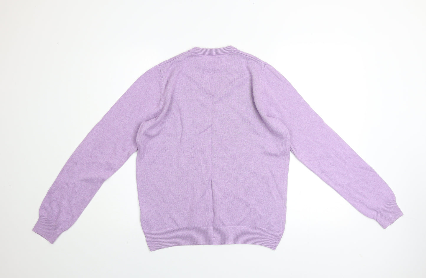 Marks and Spencer Men’s Purple V-Neck Cotton Jumper Size S