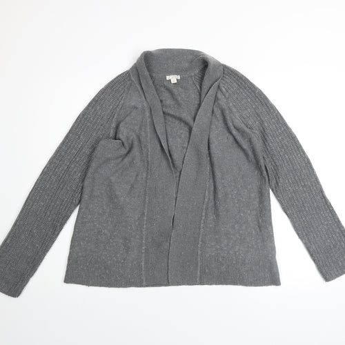 Gap Women Grey Knit Cardigan Jumper Medium Wool Blend Long Sleeve