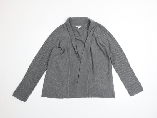 Gap Women Grey Knit Cardigan Jumper Medium Wool Blend Long Sleeve