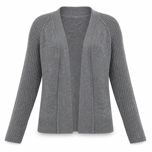 Gap Women Grey Knit Cardigan Jumper Medium Wool Blend Long Sleeve