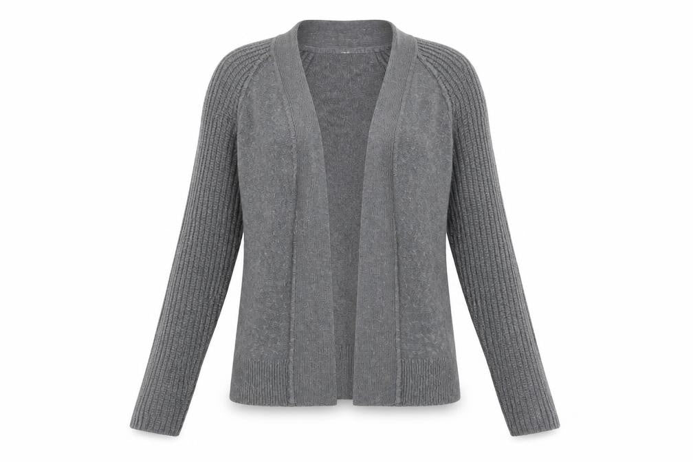 Gap Women Grey Knit Cardigan Jumper Medium Wool Blend Long Sleeve