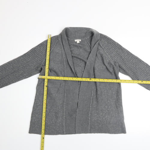Gap Women Grey Knit Cardigan Jumper Medium Wool Blend Long Sleeve