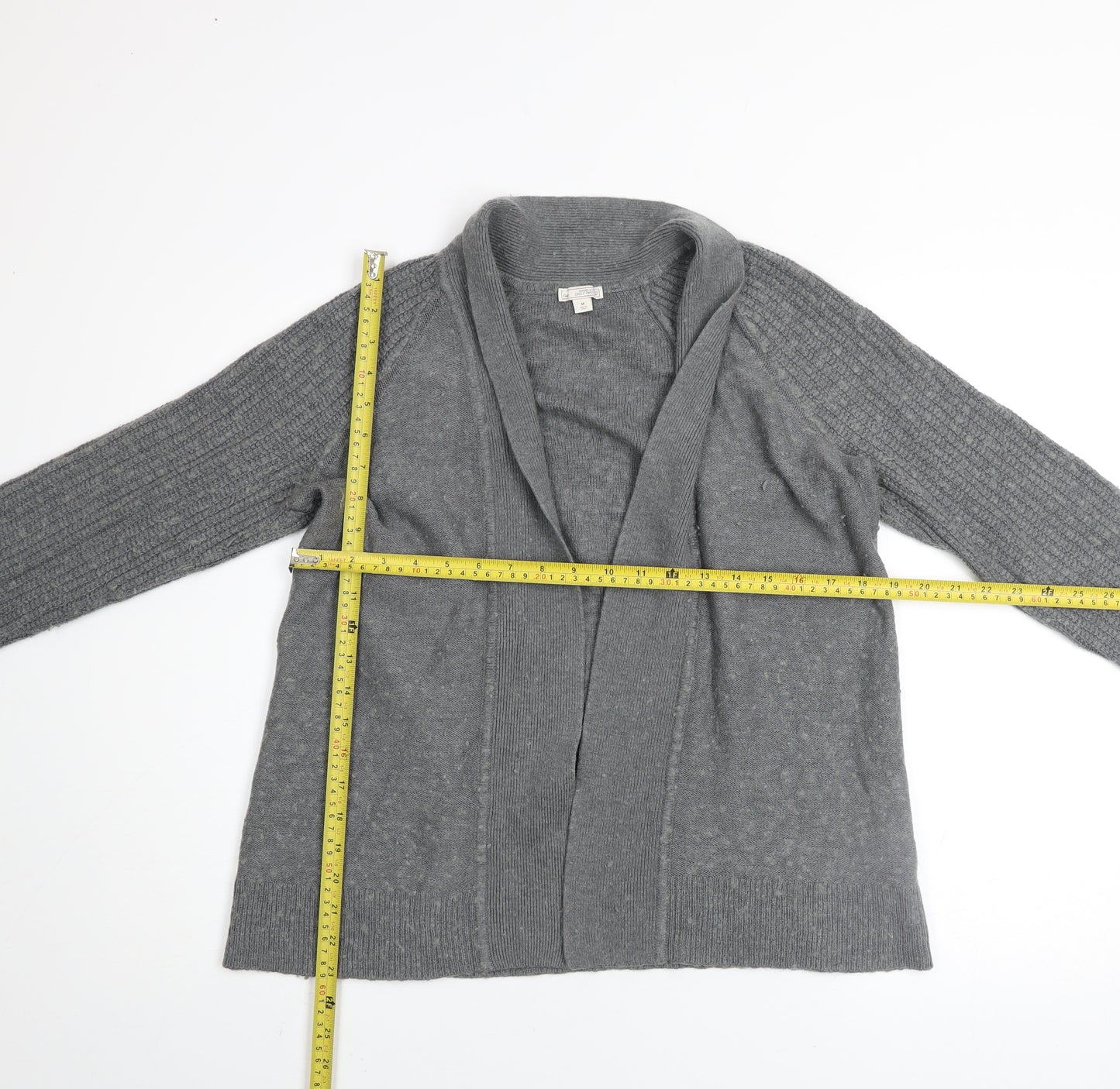 Gap Women Grey Knit Cardigan Jumper Medium Wool Blend Long Sleeve