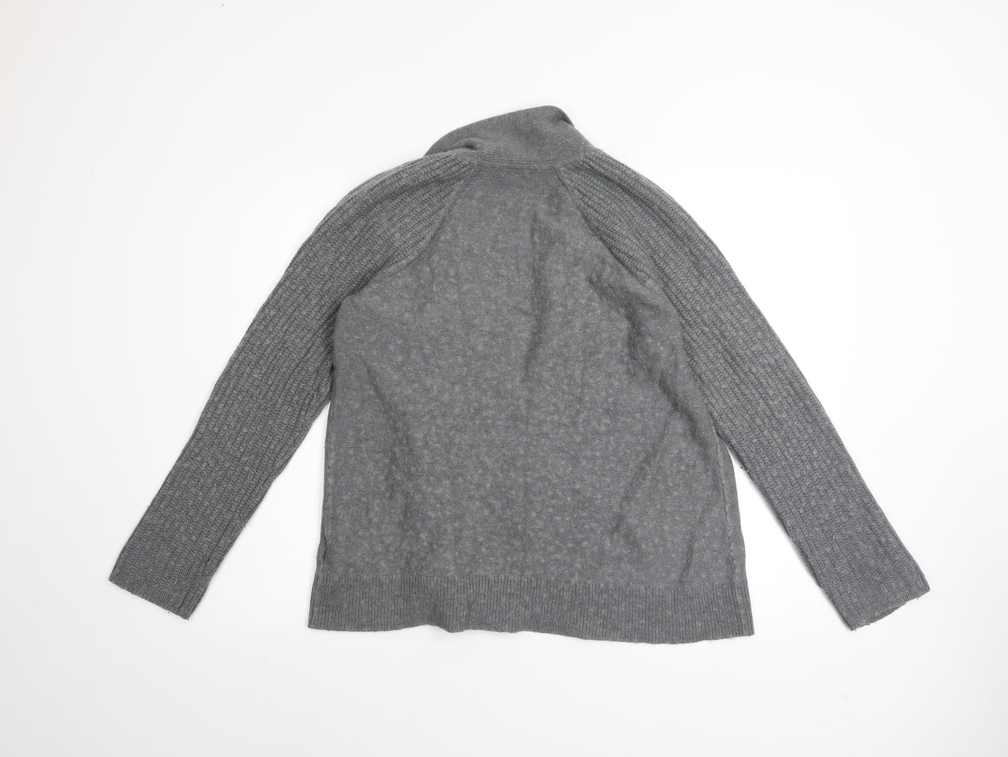 Gap Women Grey Knit Cardigan Jumper Medium Wool Blend Long Sleeve