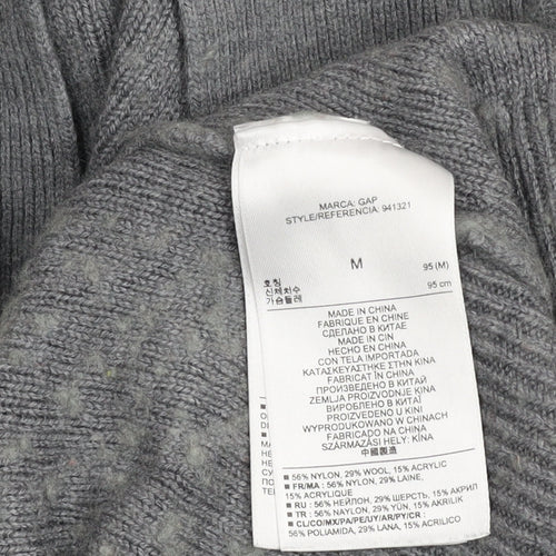 Gap Women Grey Knit Cardigan Jumper Medium Wool Blend Long Sleeve