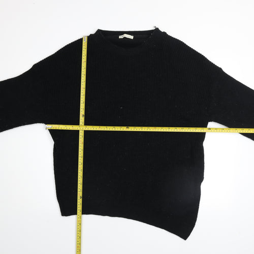 Pull & Bear Women’s Black Acrylic Knit Jumper M-L Relaxed Fit